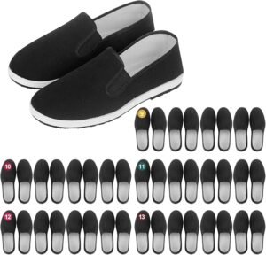 Bulk 20 Pairs Men’s Washable Tennis Shoes for Homeless Shelters Sneakers in US Sizes 9-13 (EU 43-47) – Lightweight All-Season Comfort with Organza Dust Bags Black