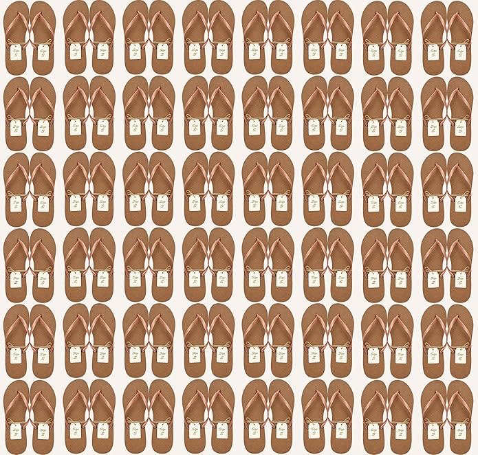 Winterlace Bulk Flip Flops for Wedding Guests 48 Pairs Reception Slippers Destination Beach Pool Spa Sandals Wholesale Pack