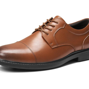 HEEZ Men’s Dress Shoes Split Leather, Comfortable Oxford Dress Shoes for Men Non Slip, Lace Up Formal Shoes for Work Business Office