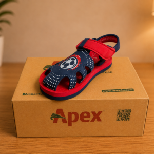 Apex Kids’ Closed-Toe Strap Sandal Black Red Color