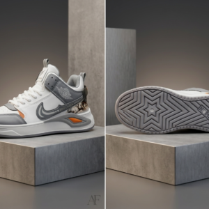 Fashion High Neck Shoe Grey B12